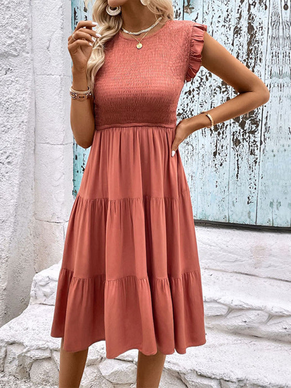 Women's Casual Slim Fit Solid Color Dress - Modern Fashion